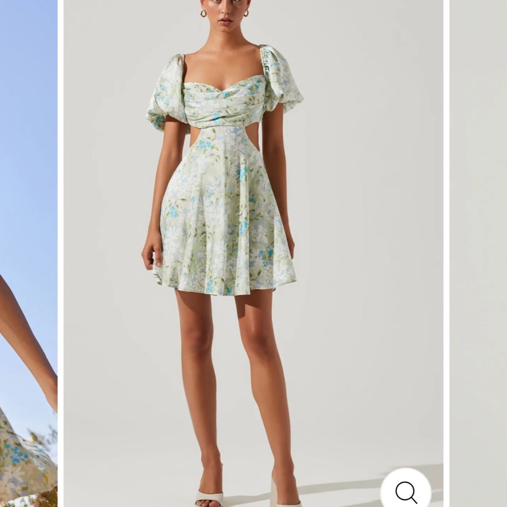 Floral Puff Sleeve Dress ASTR